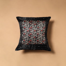 Kutch Tagai Patchwork Ajrakh Mashru Silk Cushion Cover (16 x 16 in) 02
