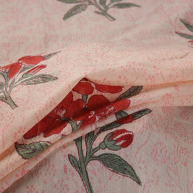 Handwoven Merino Wool Floral Hand Block Sanganeri Print Fabric 05
