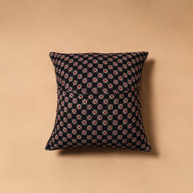 Kutch Tagai Patchwork Ajrakh Mashru Silk Cushion Cover (16 x 16 in) 02