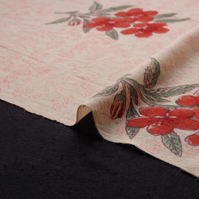 Handwoven Merino Wool Floral Hand Block Sanganeri Print Fabric 05