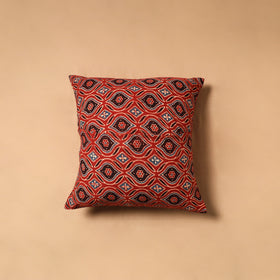Kutch Tagai Patchwork Ajrakh Mashru Silk Cushion Cover (16 x 16 in) 01