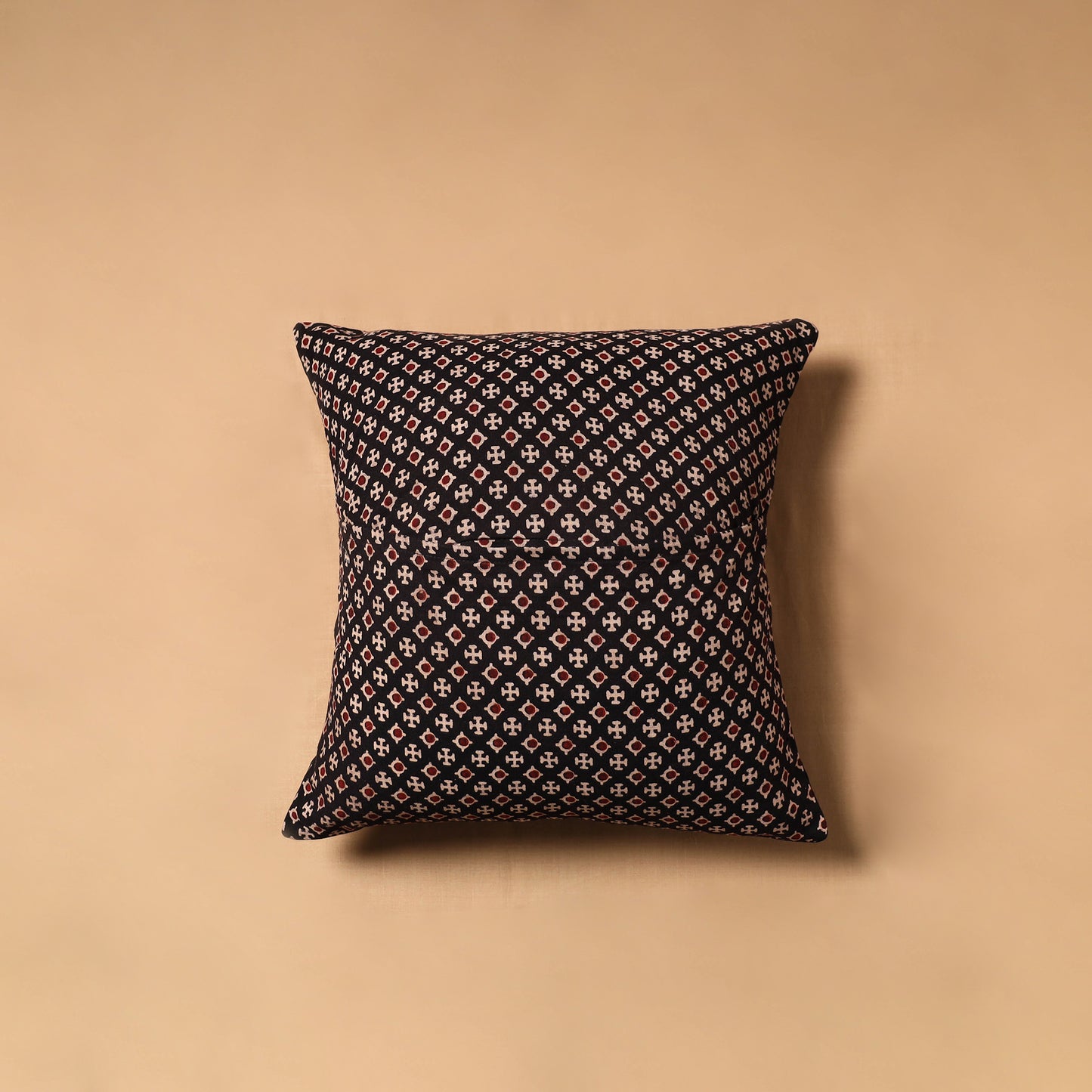 Kutch Tagai Patchwork Ajrakh Mashru Silk Cushion Cover (16 x 16 in) 04