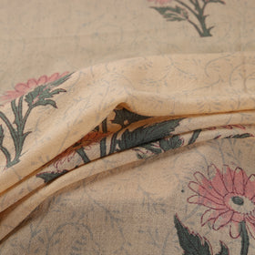 Handwoven Merino Wool Floral Hand Block Sanganeri Print Fabric 03