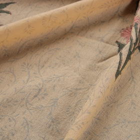 Handwoven Merino Wool Floral Hand Block Sanganeri Print Fabric 03