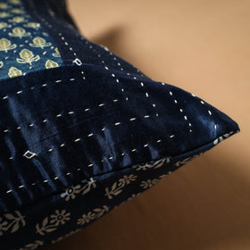 Kutch Tagai Patchwork Ajrakh Mashru Silk Cushion Cover (16 x 16 in) 03