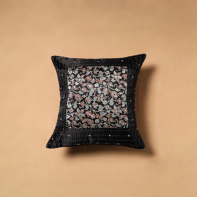 Kutch Tagai Patchwork Ajrakh Mashru Silk Cushion Cover (16 x 16 in) 05