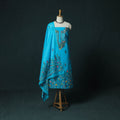 Blue - Hand Embroidered Cotton 3pc Unstitched Dress Material 44