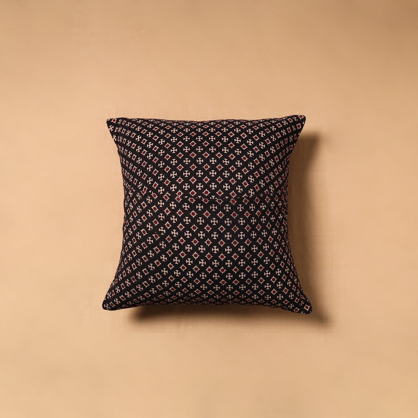 Kutch Tagai Patchwork Ajrakh Mashru Silk Cushion Cover (16 x 16 in) 05