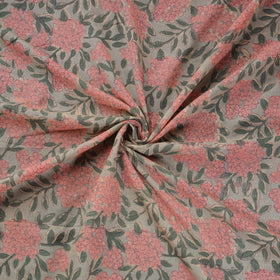 Handwoven Merino Wool Floral Hand Block Sanganeri Print Fabric 01