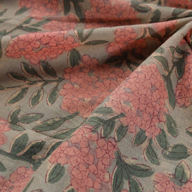 Handwoven Merino Wool Floral Hand Block Sanganeri Print Fabric 01