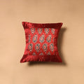 Kutch Tagai Patchwork Ajrakh Mashru Silk Cushion Cover (16 x 16 in) 09
