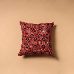 Kutch Tagai Patchwork Ajrakh Mashru Silk Cushion Cover (16 x 16 in) 09