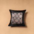 Kutch Tagai Patchwork Ajrakh Mashru Silk Cushion Cover (16 x 16 in) 11
