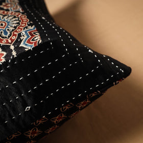 Kutch Tagai Patchwork Ajrakh Mashru Silk Cushion Cover (16 x 16 in) 11