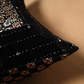 Kutch Tagai Patchwork Ajrakh Mashru Silk Cushion Cover (16 x 16 in) 12