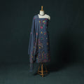 Blue - Hand Embroidered Cotton 3pc Unstitched Dress Material 47