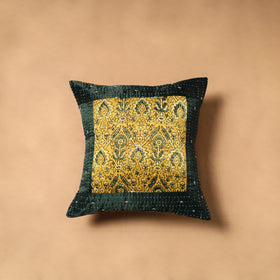 Kutch Tagai Patchwork Ajrakh Mashru Silk Cushion Cover (16 x 16 in) 14