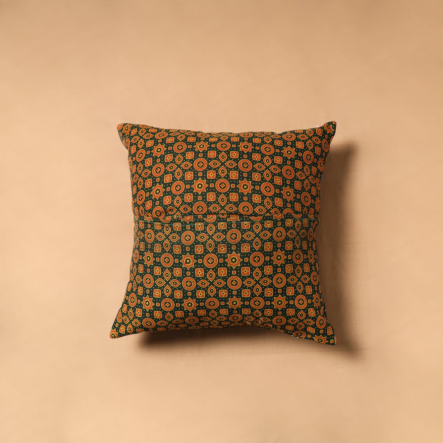 Kutch Tagai Patchwork Ajrakh Mashru Silk Cushion Cover (16 x 16 in) 14