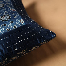 Kutch Tagai Patchwork Ajrakh Mashru Silk Cushion Cover (12 x 12 in) 15