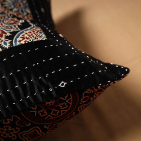 Kutch Tagai Patchwork Ajrakh Mashru Silk Cushion Cover (12 x 12 in) 17