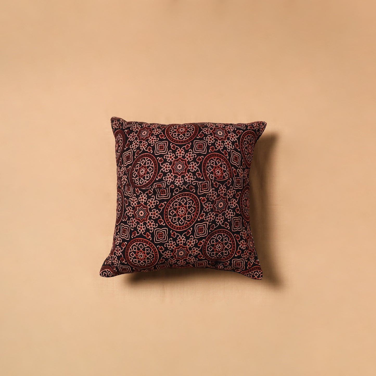 Kutch Tagai Patchwork Ajrakh Mashru Silk Cushion Cover (12 x 12 in) 17