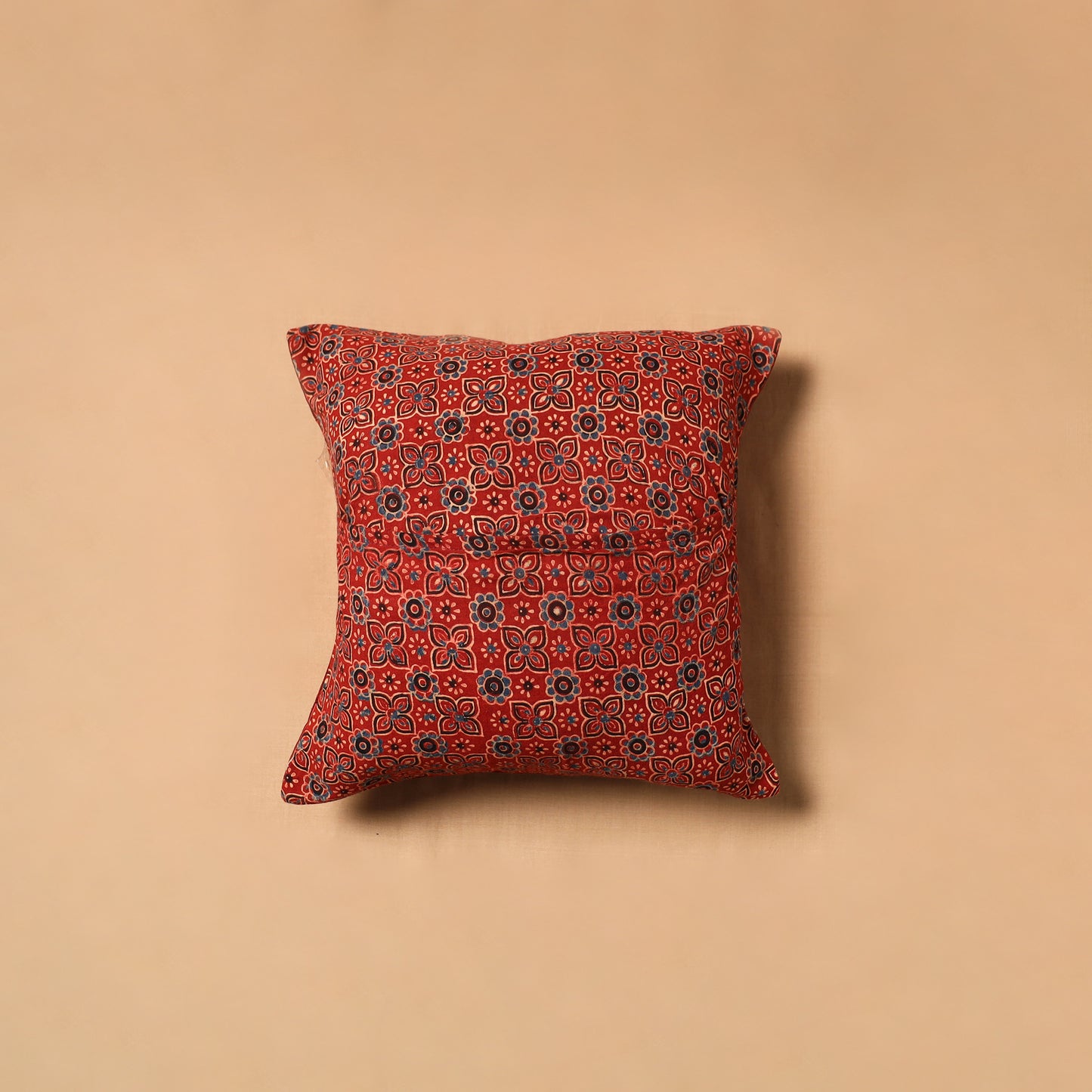 Kutch Tagai Patchwork Ajrakh Mashru Silk Cushion Cover (12 x 12 in) 16