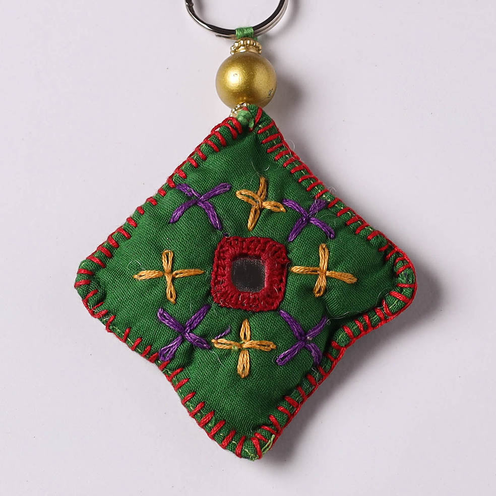 Handmade Mirror & Threadwork Keychain 119