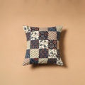 Kutch Tagai Patchwork Ajrakh Cotton Cushion Cover (16 x 16 in) 19