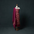 3pc Heavy Embroidered Wool Unstitched Dress Material Suit Set 48