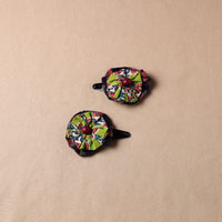 Black Metal Tik-tak Flower Hair Clips (set of 2) 114