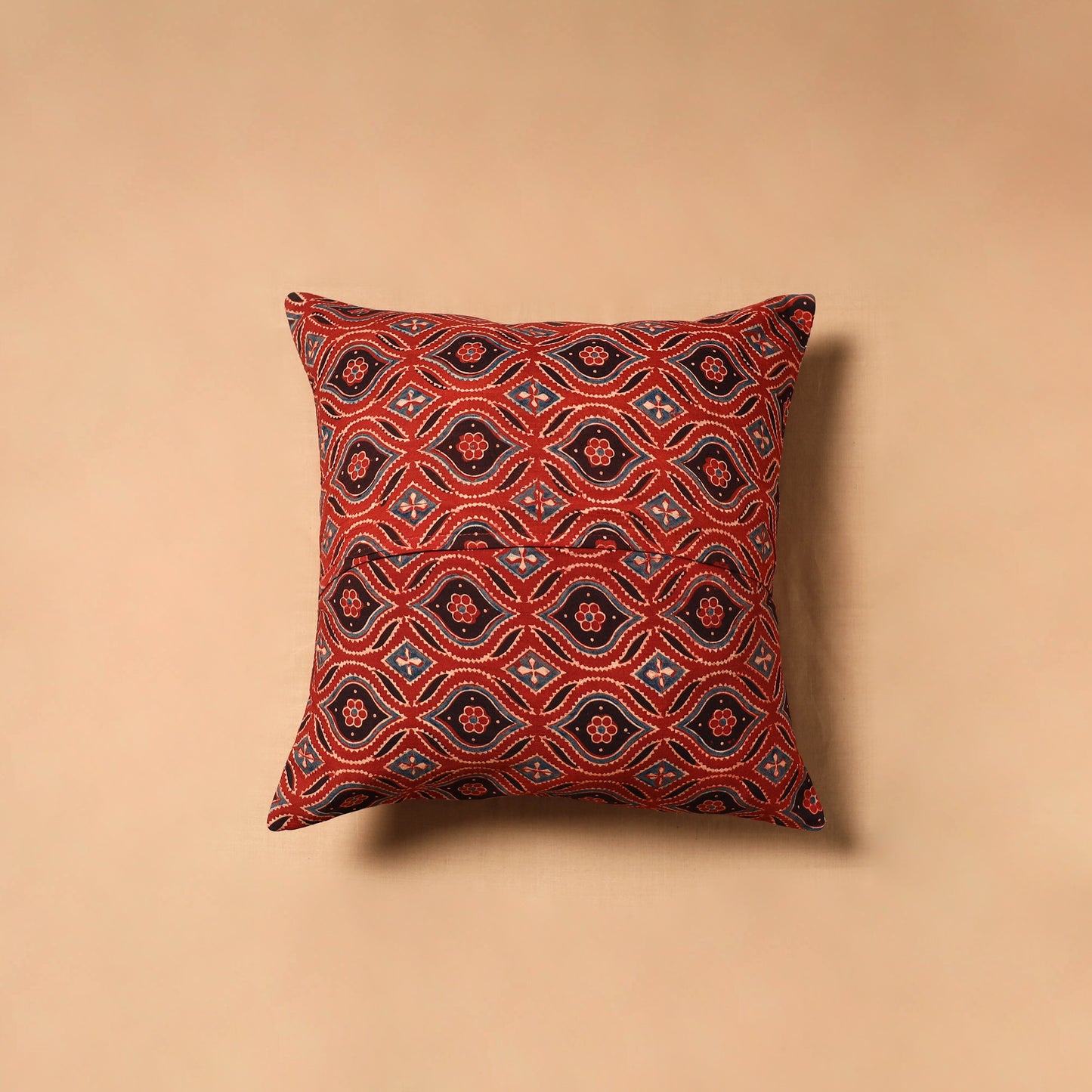 Kutch Tagai Patchwork Ajrakh Cotton Cushion Cover (16 x 16 in) 21