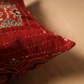 Kutch Tagai Patchwork Ajrakh Cotton Cushion Cover (16 x 16 in) 22