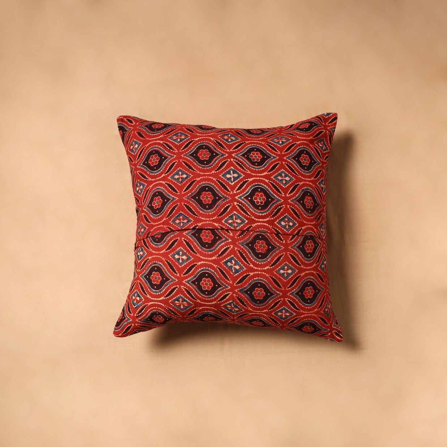 Kutch Tagai Patchwork Ajrakh Cotton Cushion Cover (16 x 16 in) 22