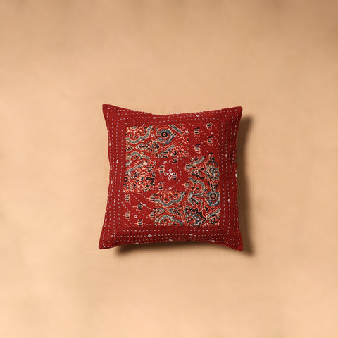 Kutch Tagai Patchwork Ajrakh Cotton Cushion Cover (12 x 12 in) 23