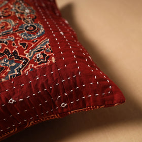 Kutch Tagai Patchwork Ajrakh Cotton Cushion Cover (12 x 12 in) 23