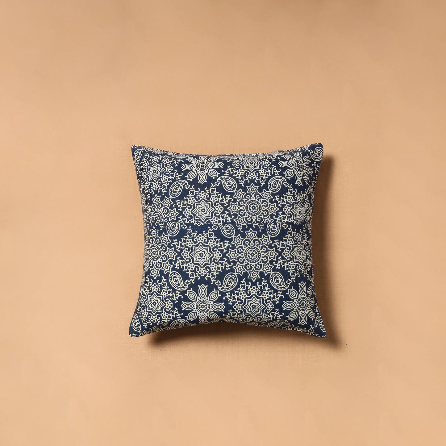 Kutch Tagai Patchwork Ajrakh Cotton Cushion Cover (12 x 12 in) 25