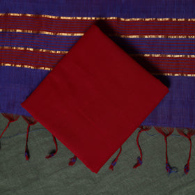 Mangalagiri Handloom Silk Cotton 3pc Unstitched Dress Material Suit Set 02