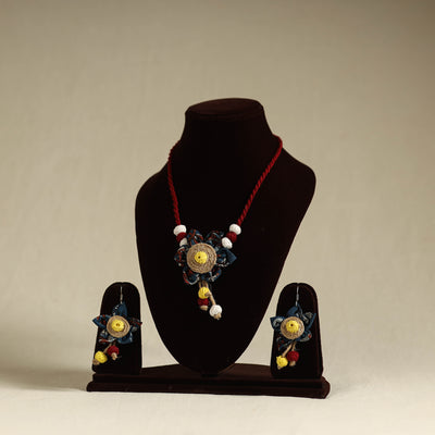  Handmade Jute Fabart Necklace Set