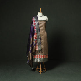 Mangalagiri Handloom Silk Cotton 3pc Unstitched Dress Material Suit Set 04