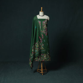 Green - Hand Embroidered Cotton 3pc Unstitched Dress Material 57