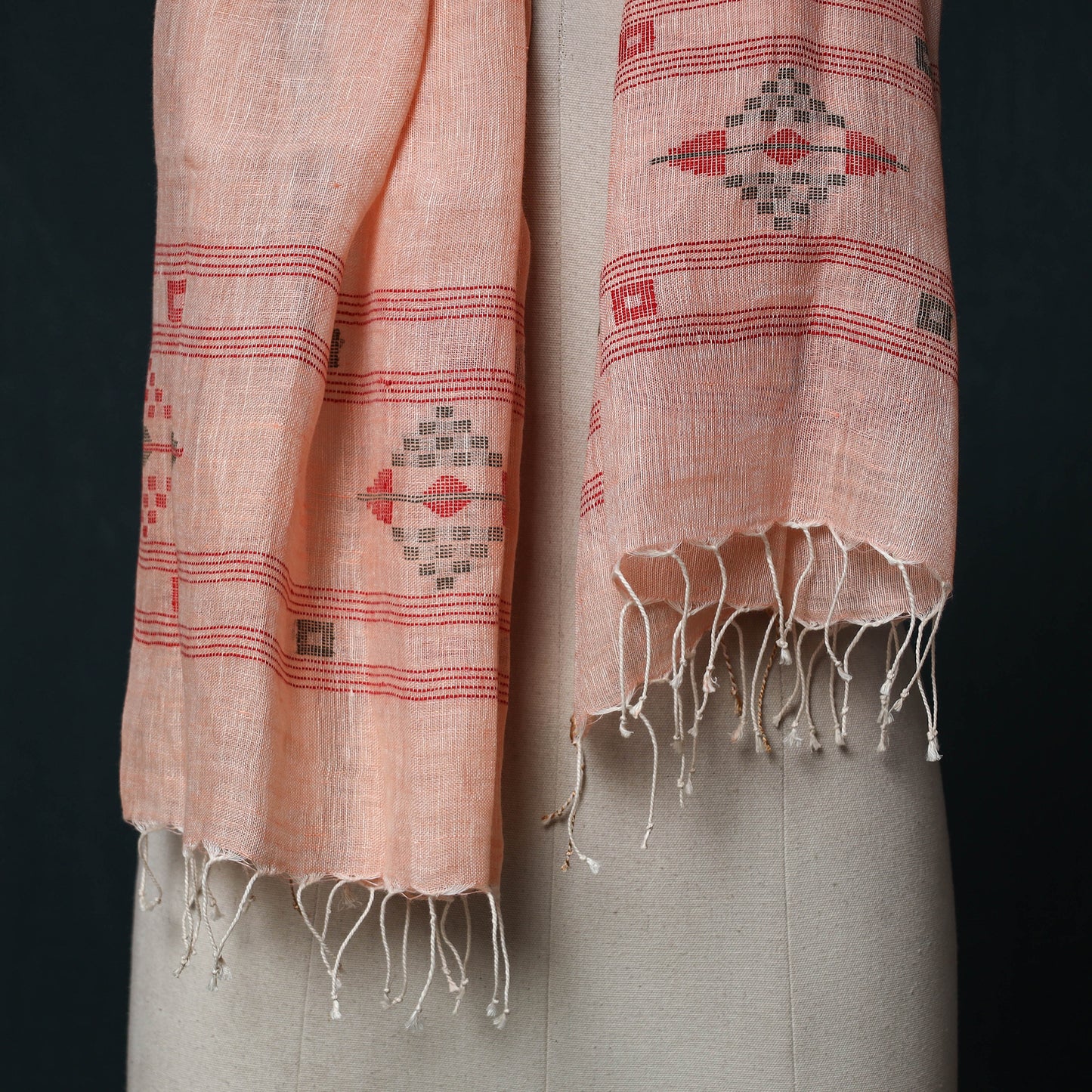 Burdwan Jamdani Handloom Linen Stole 04