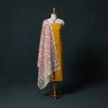 Yellow - Jacquard Woven 2pc Cotton Unstitched Dress Material Kurta Set with Jewellery 04