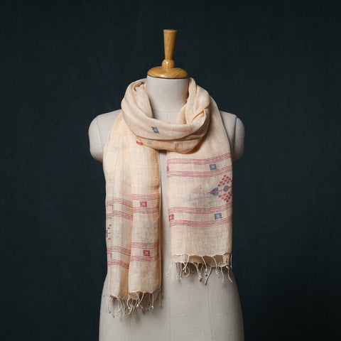 Burdwan Jamdani Handloom Linen Stole 02