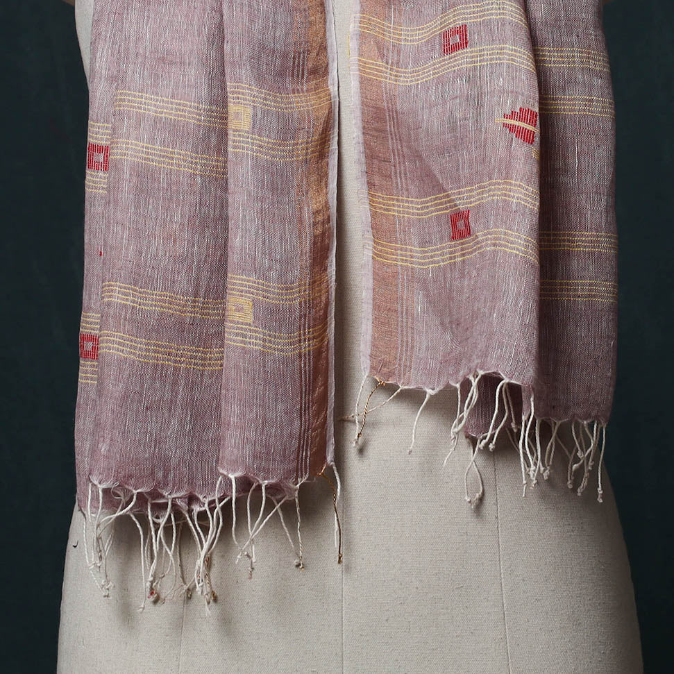 Burdwan Jamdani Handloom Linen Stole 03