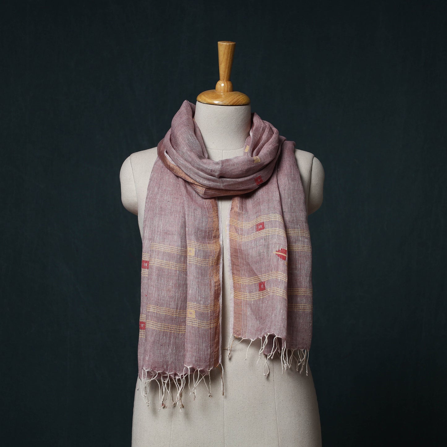 Burdwan Jamdani Handloom Linen Stole 03