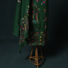 Green - Hand Embroidered Cotton 3pc Unstitched Dress Material 58