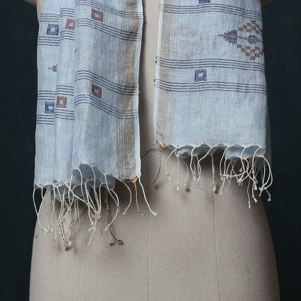 Burdwan Jamdani Handloom Linen Stole 05