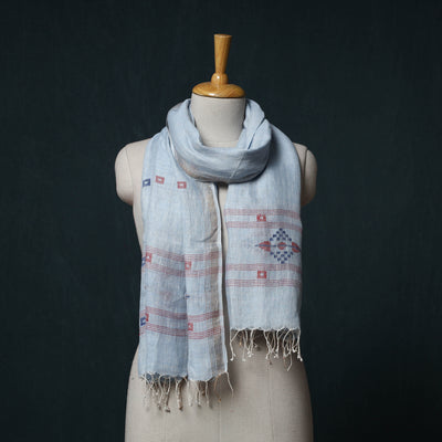 Burdwan Jamdani Handloom Linen Stole 09