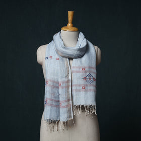 Burdwan Jamdani Handloom Linen Stole 09