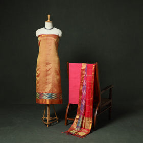 Mangalagiri Handloom Silk Cotton 3pc Unstitched Dress Material Suit Set 08